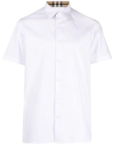 Burberry EKD-embroidered cotton shirt - Bianco