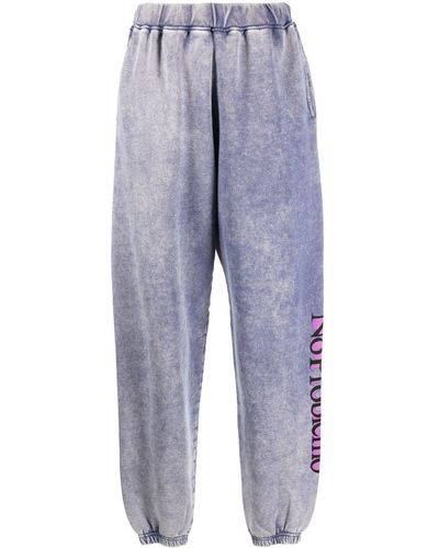 Aries Pantalon de jogging à imprimé No Problemo - Bleu