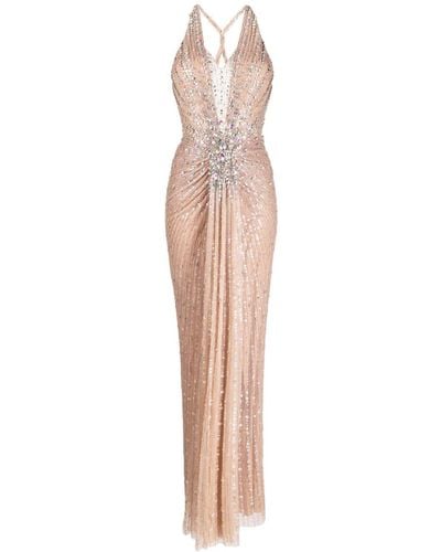 Jenny Packham Lana Crystal-embellished Dress - Natural