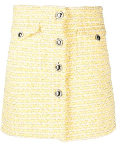 Alessandra Rich Tweed Button-up Skirt - Metallic