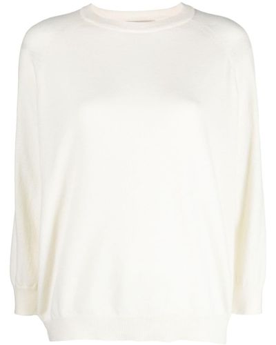 Bruno Manetti Fine-knit Cashmere Sweater - White