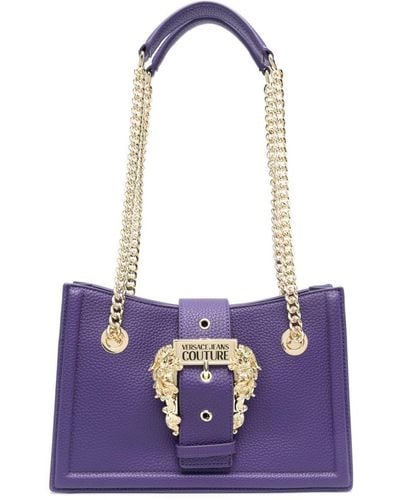 Versace Baroque-buckle Shoulder Bag - Purple