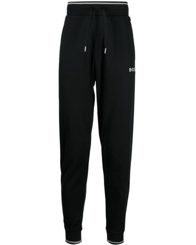 BOSS Pantalon de jogging en coton à logo brodé - Noir