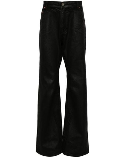 ANDERSSON BELL Coated Mid-rise Flared Jeans - Black