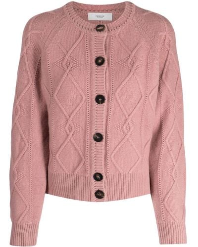 Pringle of Scotland Chunky-knit Wool-cashmere Blend Cardigan - Pink