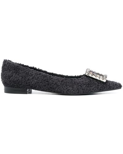 Roberto Festa Fleece-texture Ballerina Shoes - Black