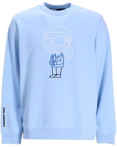 Karl Lagerfeld Sweatshirt mit Karl Ikonik-Print - Blau