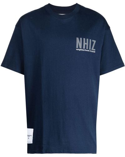 Izzue X Neighborhood Logo-print Cotton T-shirt - Blue