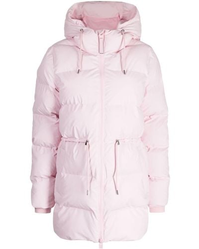 Rains Quilted Rubberised Coat - Pink