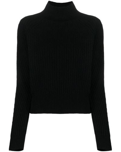 Allude Ribbed-knit Cashmere Sweater - Black
