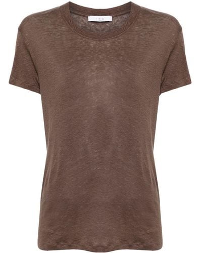IRO Third Short-sleeve Linen T-shirt - Brown