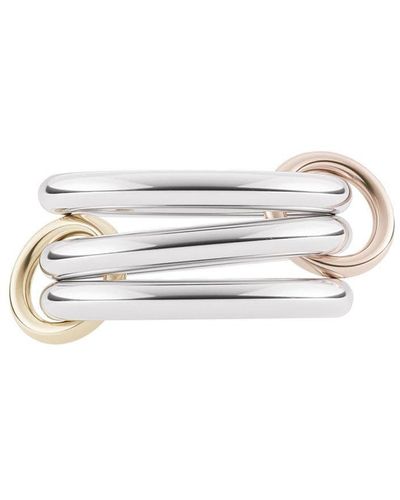Spinelli Kilcollin 18kt Rose Gold, Yellow Gold And Sterling Silver Dua Mixed 3 Link Ring - Metallic