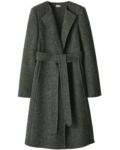 Burberry Single-breasted Wool Coat - Green