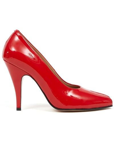 Maison Margiela Tabi 110mm Patent Leather Court Shoes - Red