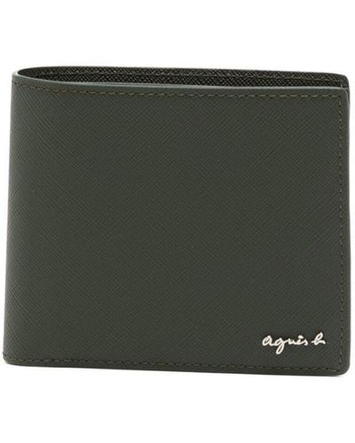 agnès b. Bi-fold Logo-plaque Wallet - Green