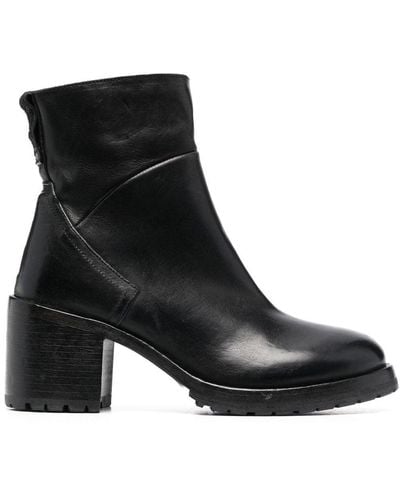 Moma 80mm Heeled Leather Ankle Boots - Black