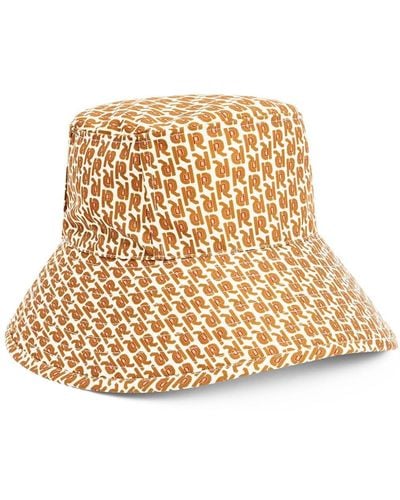 Rabanne Monogram-pattern Cotton Bucket Hat - Natural