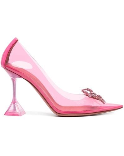 AMINA MUADDI Rosie 100mm Transparent Court Shoes - Pink