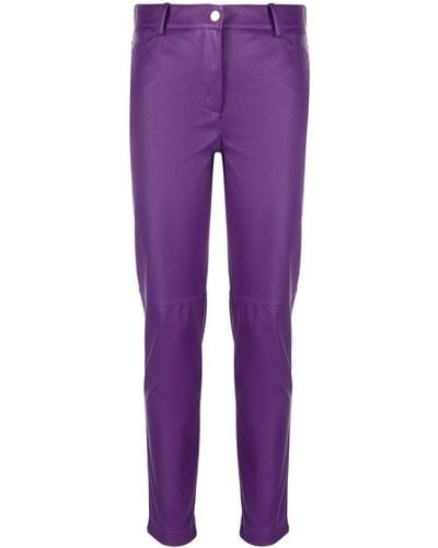 Blanca Vita Faux-leather Trousers - Purple