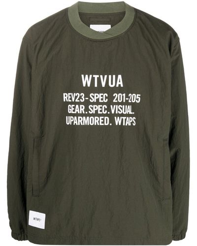 WTAPS Sweatshirt mit Text-Print - Grau