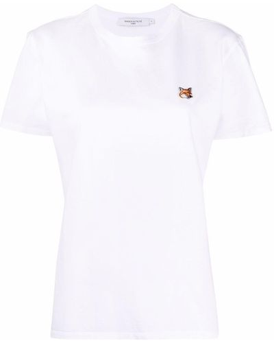 Maison Kitsuné T-shirt Fox con applicazione - Bianco