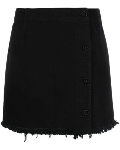 Raf Simons Frayed-hem Miniskirt - Black