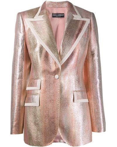 Dolce & Gabbana Shimmer Tailored Jacket - Metallic