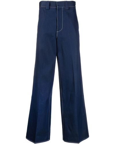 Sunnei Wide-leg Long Jeans - Blue