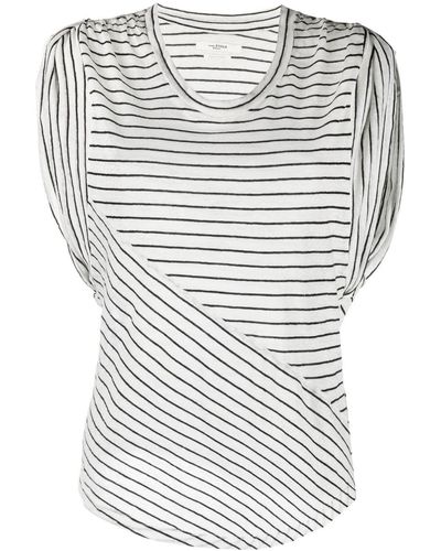 Isabel Marant ストライプ Tシャツ - ホワイト