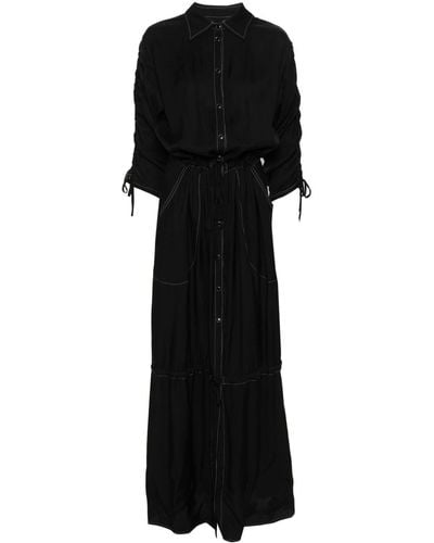 Pinko Belfagor Drawstring Maxi Dress - Black