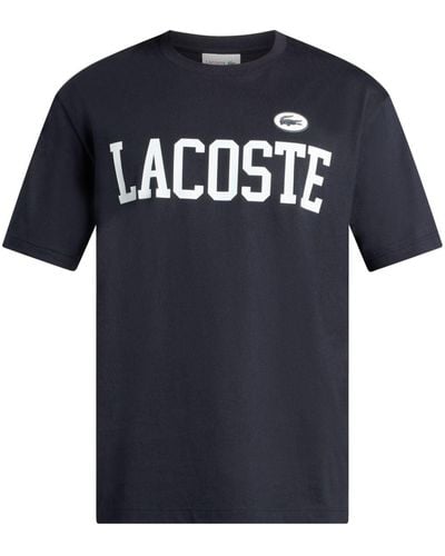 Lacoste Logo-print Organic Cotton T-shirt - Blue