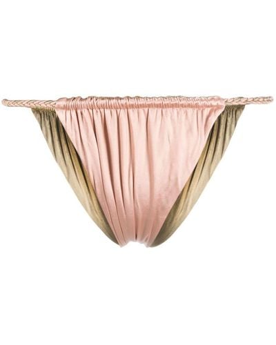 Isa Boulder Ruched Bikini Bottom - Pink