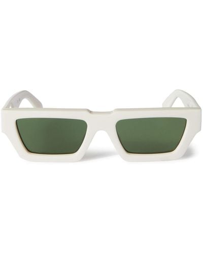Off-White c/o Virgil Abloh Manchester Sonnenbrille mit eckigem Gestell - Grün