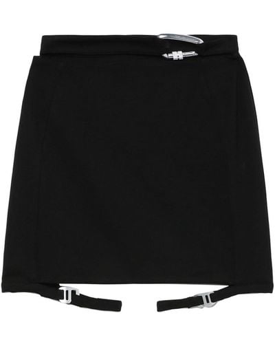 HELIOT EMIL Strap-detail High-waist Miniskirt - Black