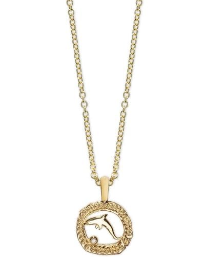 Azlee 18kt Yellow Gold Petite Of The Sea Diamond Necklace - Metallic