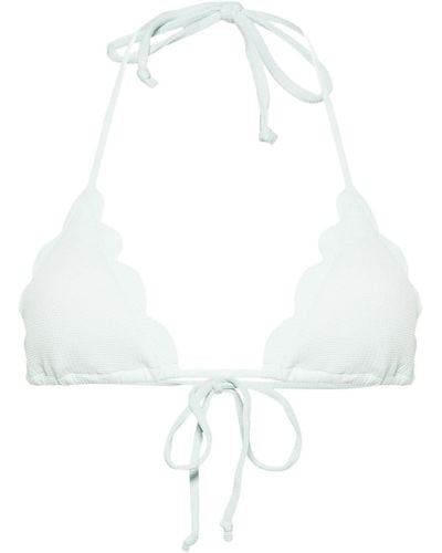 Marysia Swim Broadway Scallop-edge Bikini Top - White