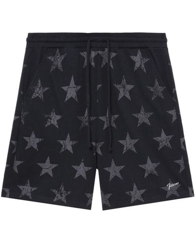 FIVE CM Star-print Drawstring Cotton Shorts - Black