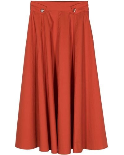 Liu Jo Decorative Button Poplin Skirt - Red