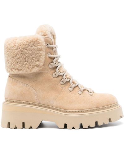 Woolrich Shearling Suede Boots - Natural