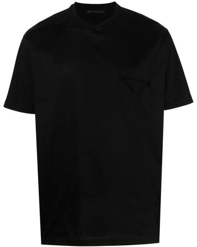 Low Brand Flap-pocket Panelled T-shirt - Black