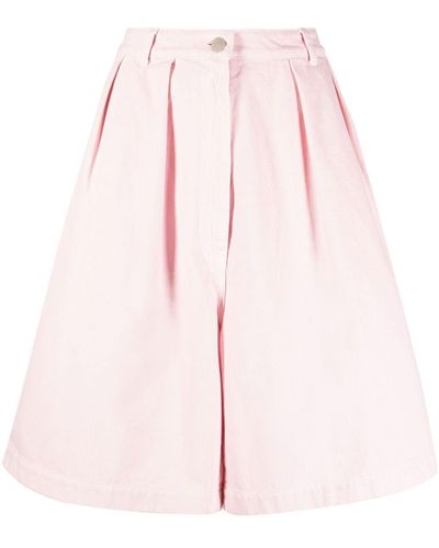 Raf Simons Pleated Denim Shorts - Pink