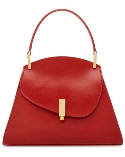 Ferragamo Medium Geometric Leather Tote Bag - Red