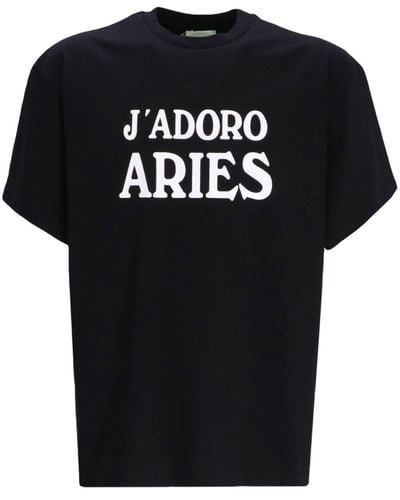 Aries T-shirt Met Korte Mouwen - Zwart