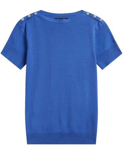 agnès b. Badiane Cotton T-shirt - Blue