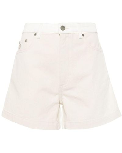 Stella McCartney Zweifarbige Jeans-Shorts - Weiß