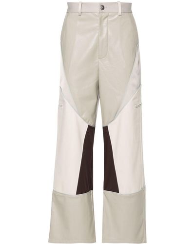 Feng Chen Wang Panelled Straight-leg Cargo Trousers - Natural
