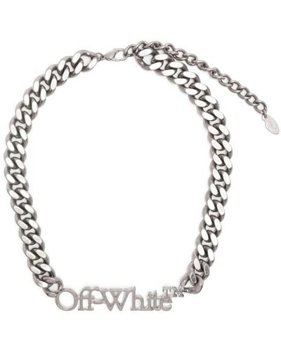 Off-White c/o Virgil Abloh Logo-lettering Chain Necklace - Metallic