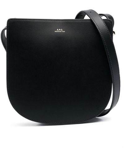 A.P.C. Geneve Leather Shoulder Bag - Black