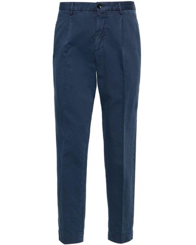 Incotex Pleat-detail Cropped Trousers - Blauw