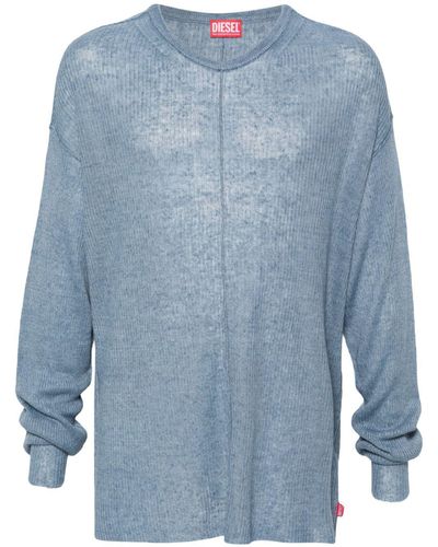 DIESEL K-Brent-B Pullover aus Leinen - Blau